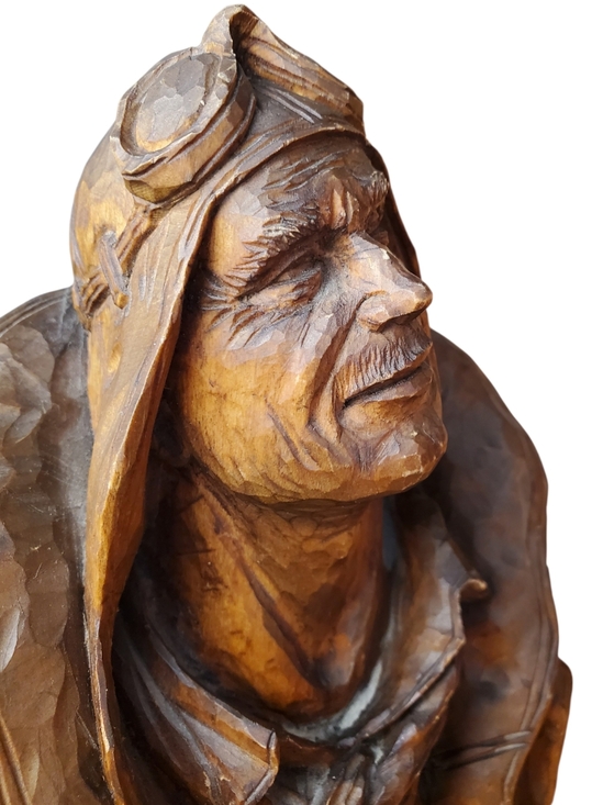 Other - Vintage WWII Aviator Pilot Figurine Bust R. Wetherbee Carving